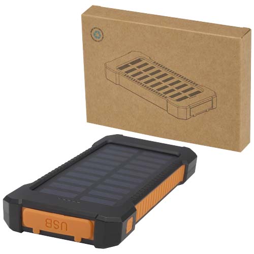 Altair 5000 Mah 10w Recycled Plastic Rugged Solar Power Bank With Built-in Torch